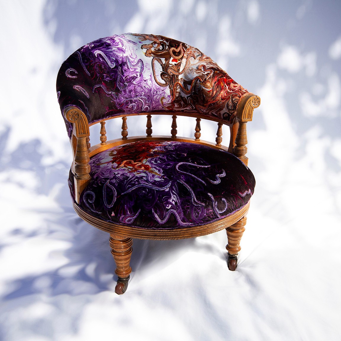 Embroidered chair which will for part of the RSN Exhibition