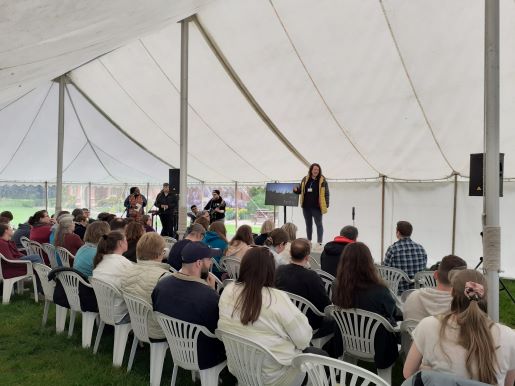 Becca Dean from Ridley Hall, addresses participants at the recent retreat day.